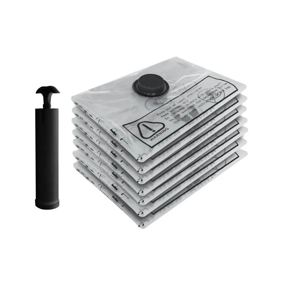 Generic illustration: folded bedding and clothing ready for vacuum packing