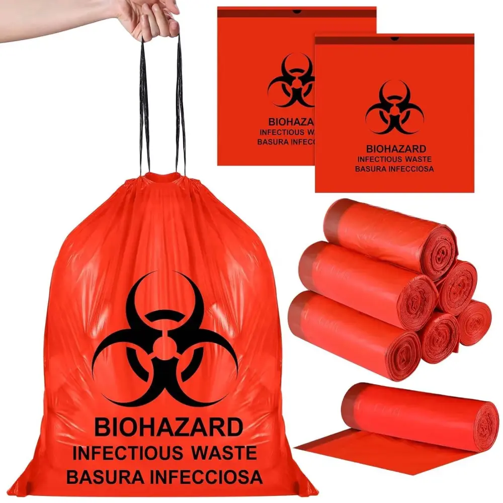 Biohazard Waste Bag with Drawstring