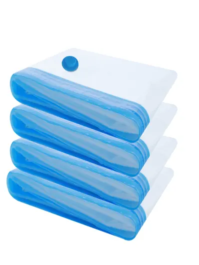 Vacuum Compression Bag – Pure Blue Series (Round Valve, PA/PE 0.07 mm, Unprinted)
