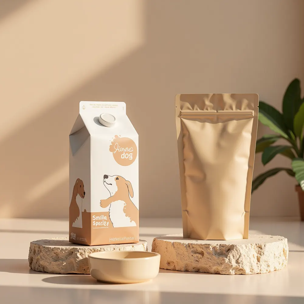 Stand up pouch on retail shelf